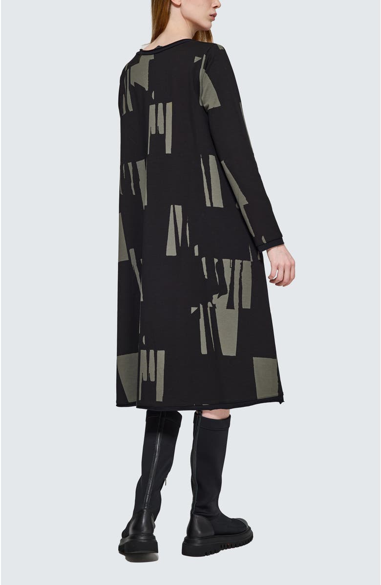 LUUKAA Rivelle Printed Jersey Dress, Alternate, color, Khaki Black