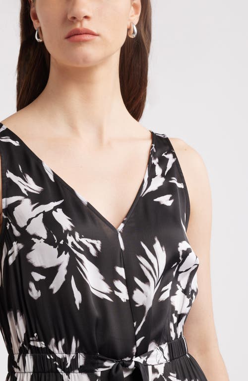 Nordstrom Sleeveless Midi Dress In Black- White Salvage Floral