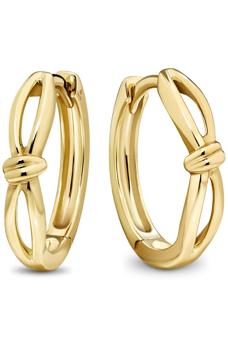 DEVATA Love Knot Hoop Earrings in 14K Gold, 16mm, Main, color, Yellow Gold