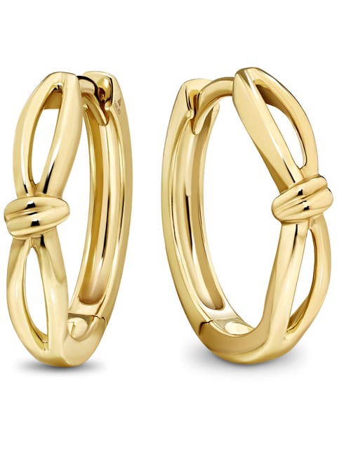 Love Knot Hoop Earrings in 14K Gold, 16mm