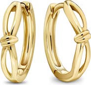 DEVATA Love Knot Hoop Earrings in 14K Gold, 16mm