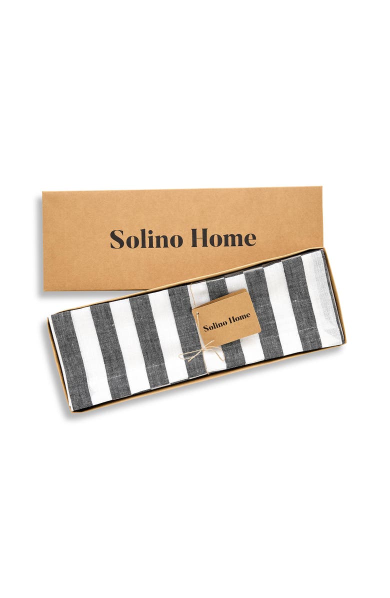 Solino Home Linen Placemats - Sorrento Stripe, Alternate, color, Black And White