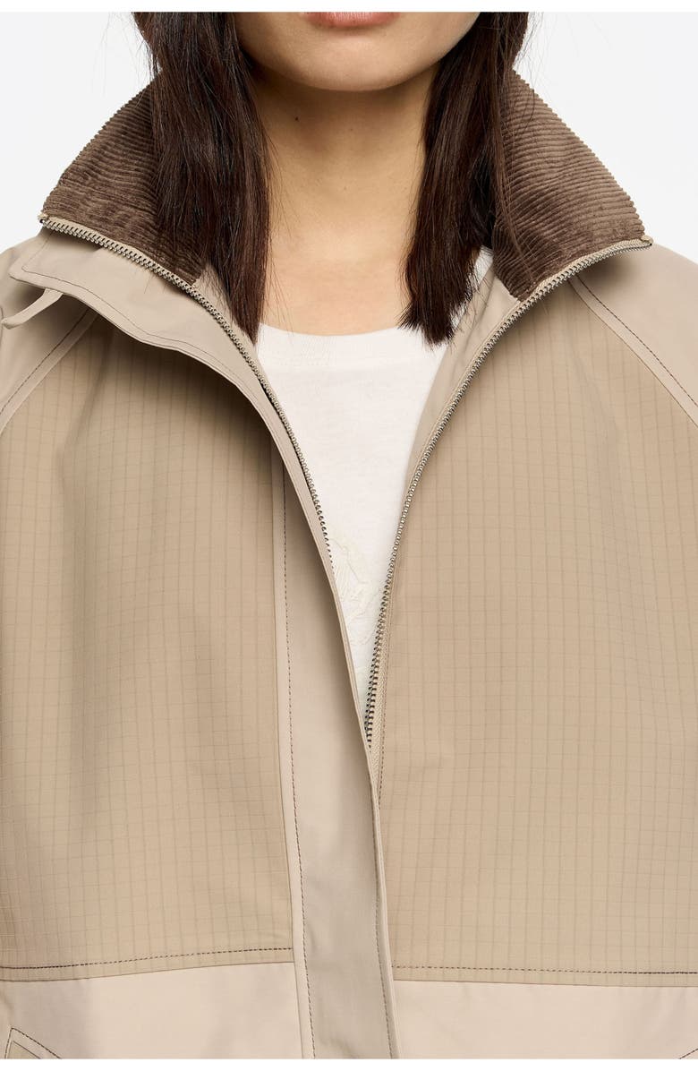 Bimba y Lola Two-Tone A-Line Trench, Alternate, color, Stone