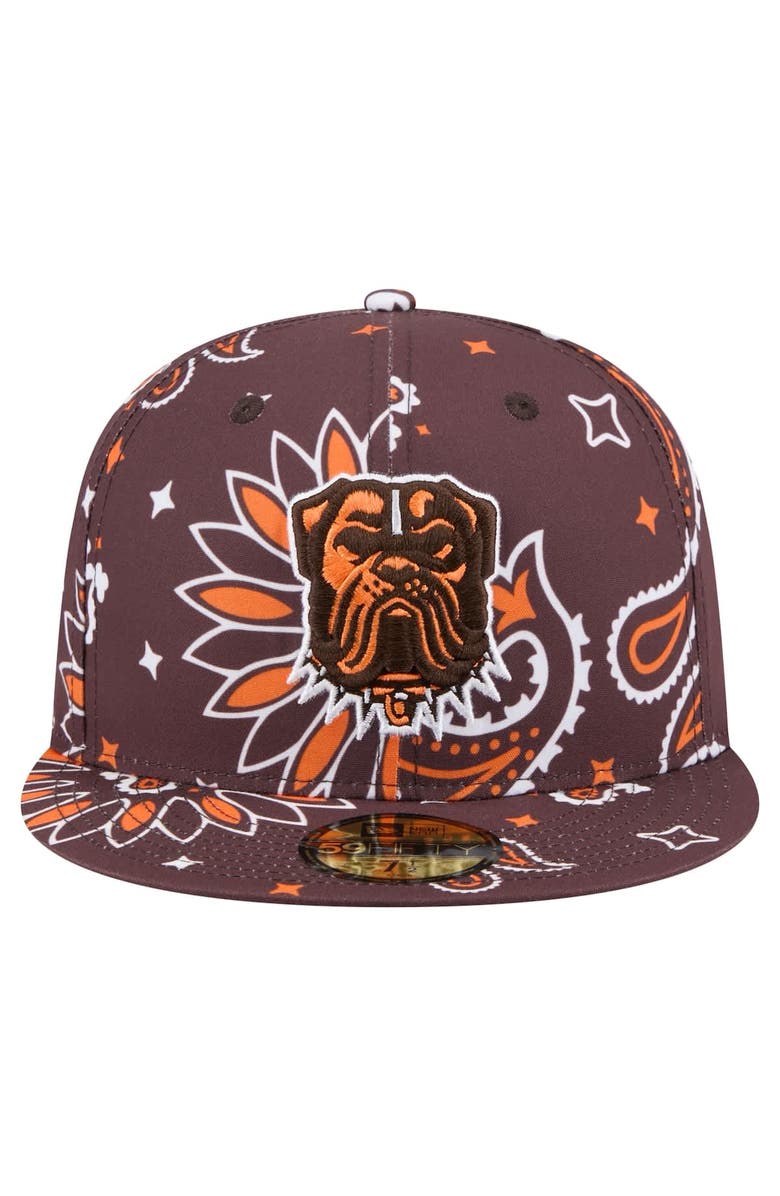 New Era Men's New Era Brown Cleveland Browns Paisley 59FIFTY Fitted Hat, Alternate, color, 