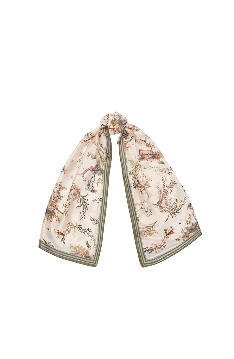 Fable England Wonderland Toile Silky Scarf, Main, color, Cream