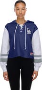 New Era Women's New Era Royal Los Angeles Dodgers Boxy Lace-Up Hoodie