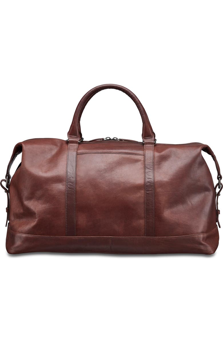 Mancini Carry-On Leather Duffle Bag, Alternate, color, Brown
