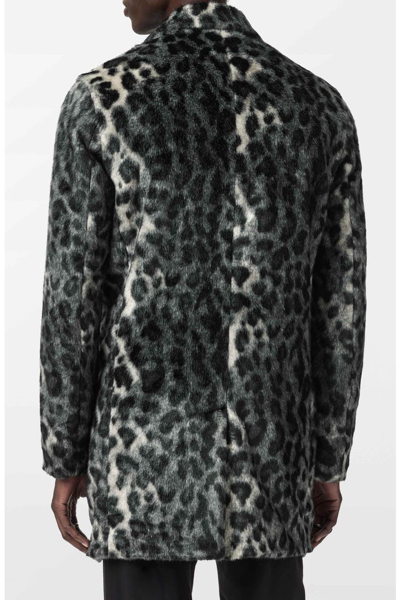 Templeton Leopard Print Faux Fur Topcoat, Alternate, color, DEEP CHARCOAL