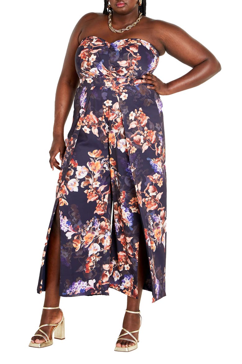 Fiona Floral Print Jumpsuit, Main, color, NAVY PRINT