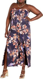 City Chic Fiona Floral Print Jumpsuit