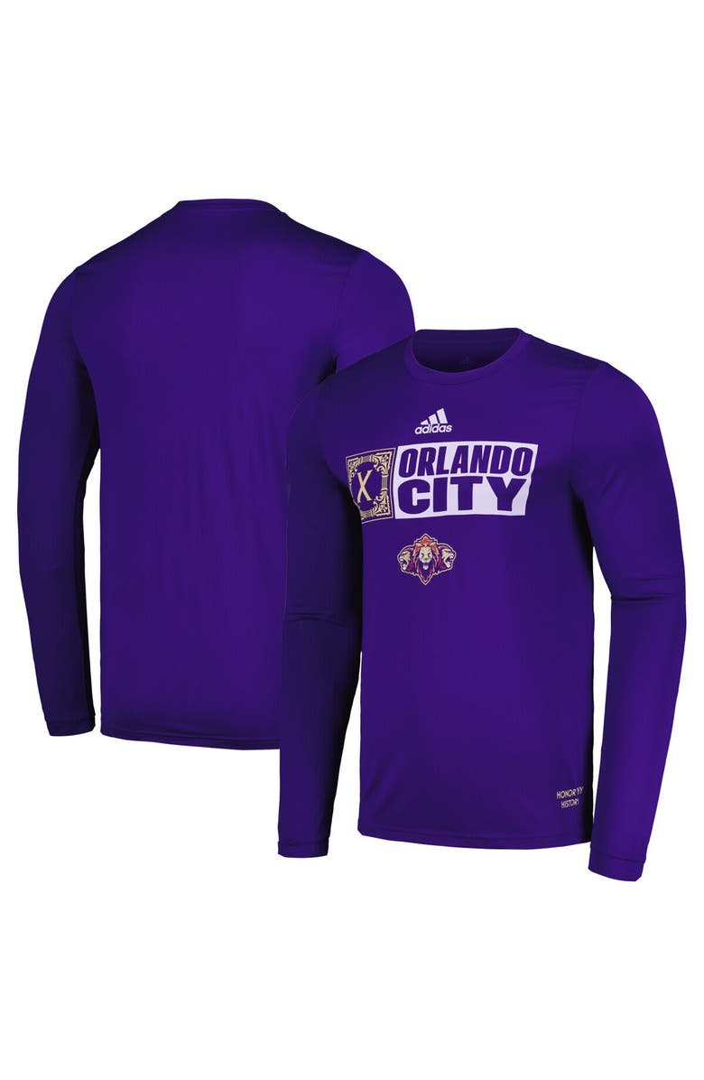 adidas Men's adidas Purple Orlando City SC 2024 Jersey Hook AEROREADY Long Sleeve T-Shirt, Main, color, Purple
