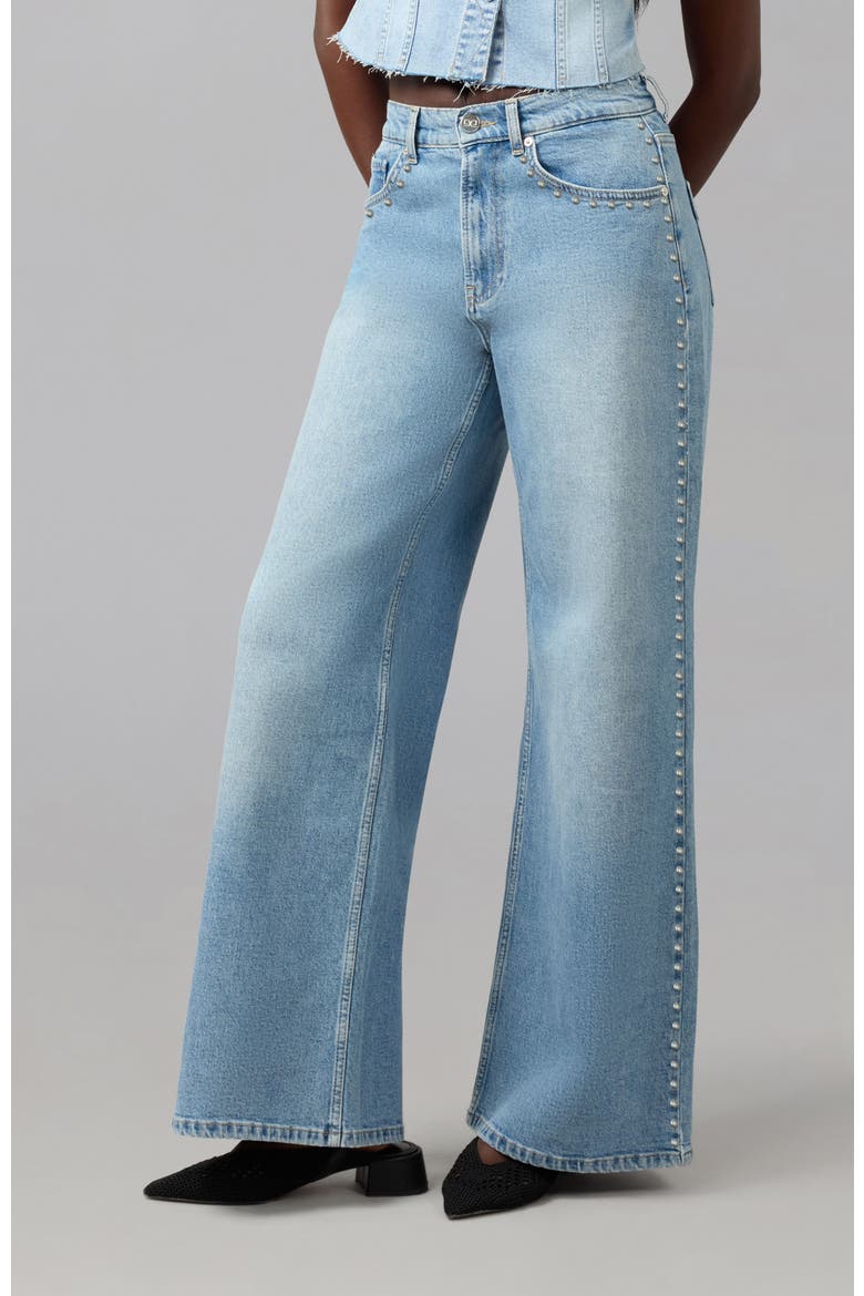 Milan Ultra High Rise Wide Leg Jeans, Alternate, color, STUDDEN WHIMSY BLUE