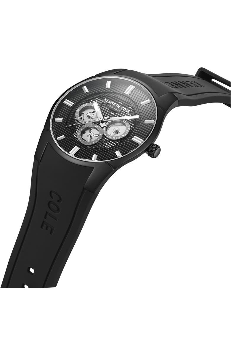 Kenneth Cole Dress Sport Silicone Strap Watch, 42mm, Alternate, color, 