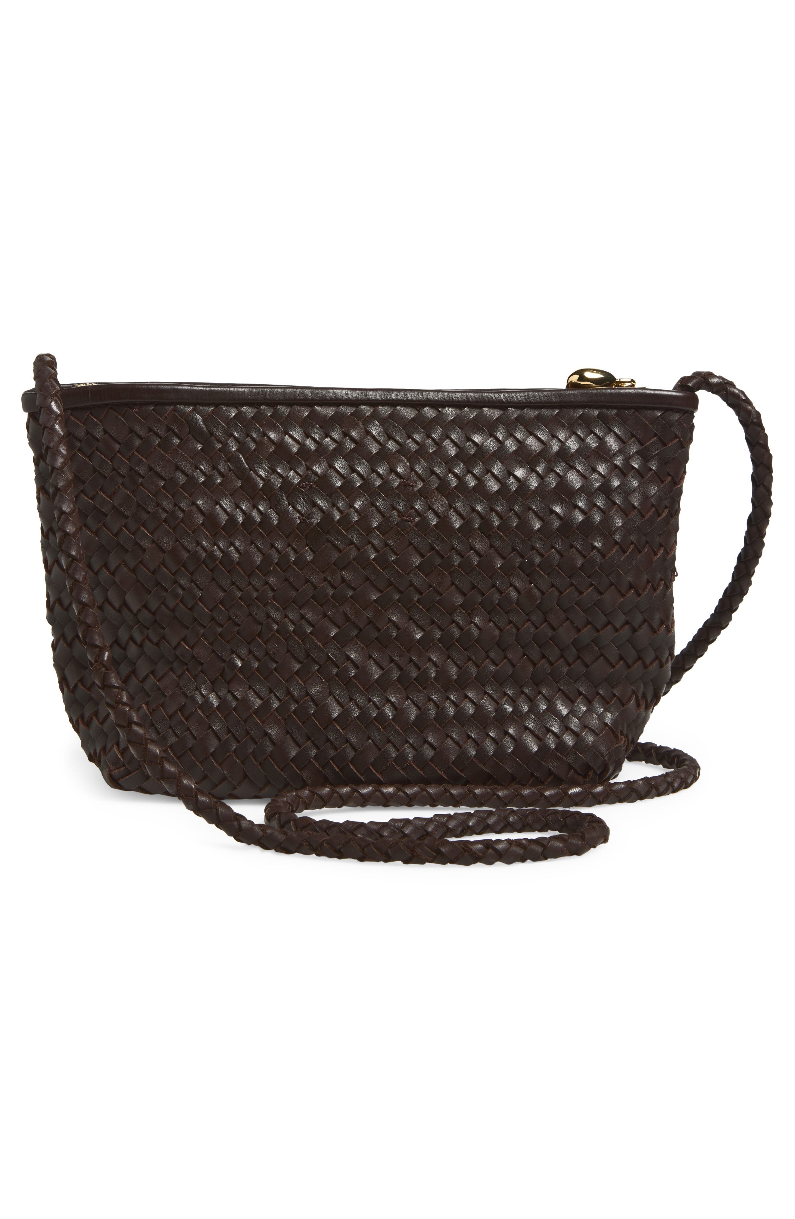 Madewell The Signature Woven Leather Crossbody Bag, Alternate, color, Coffee Bean