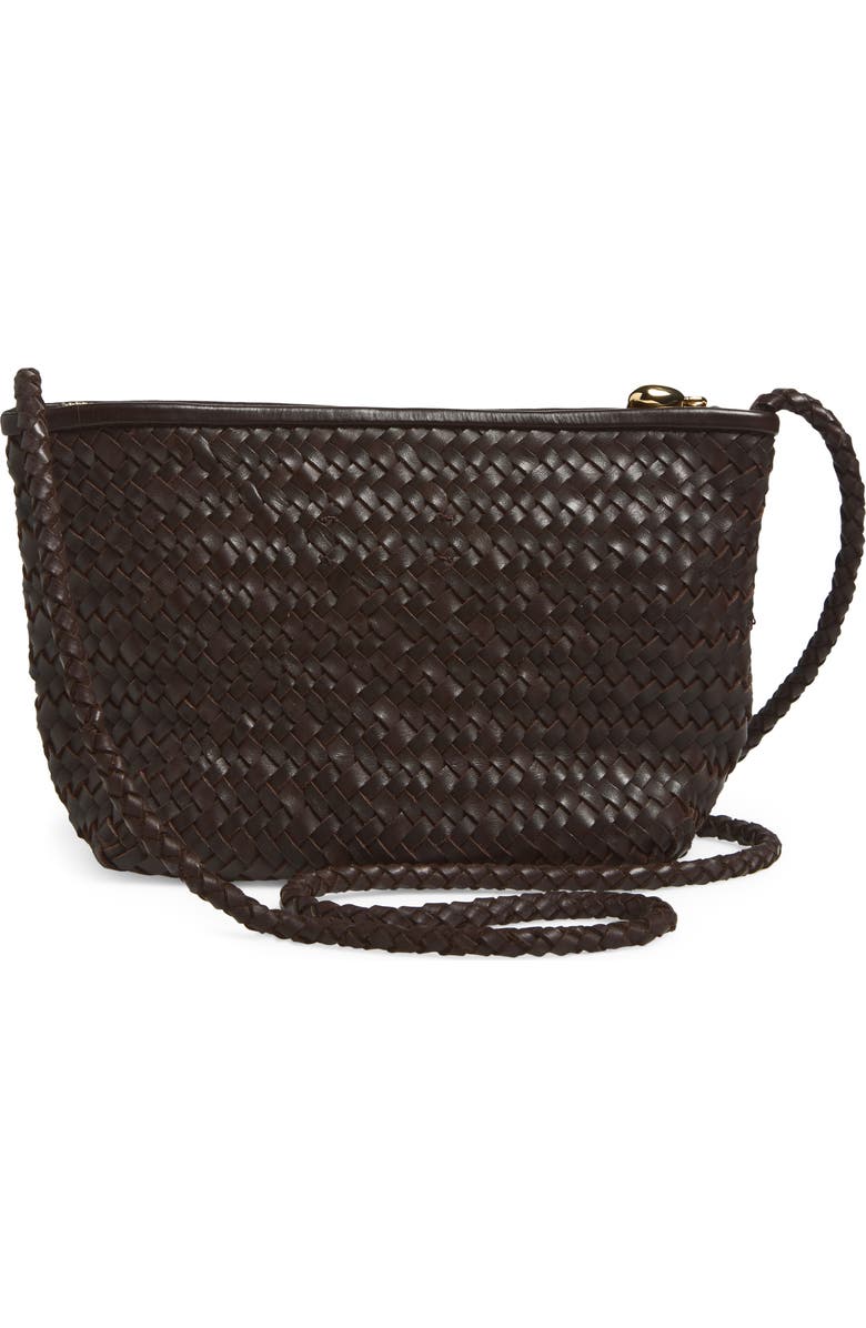 Madewell The Signature Woven Leather Crossbody Bag, Alternate, color, Coffee Bean