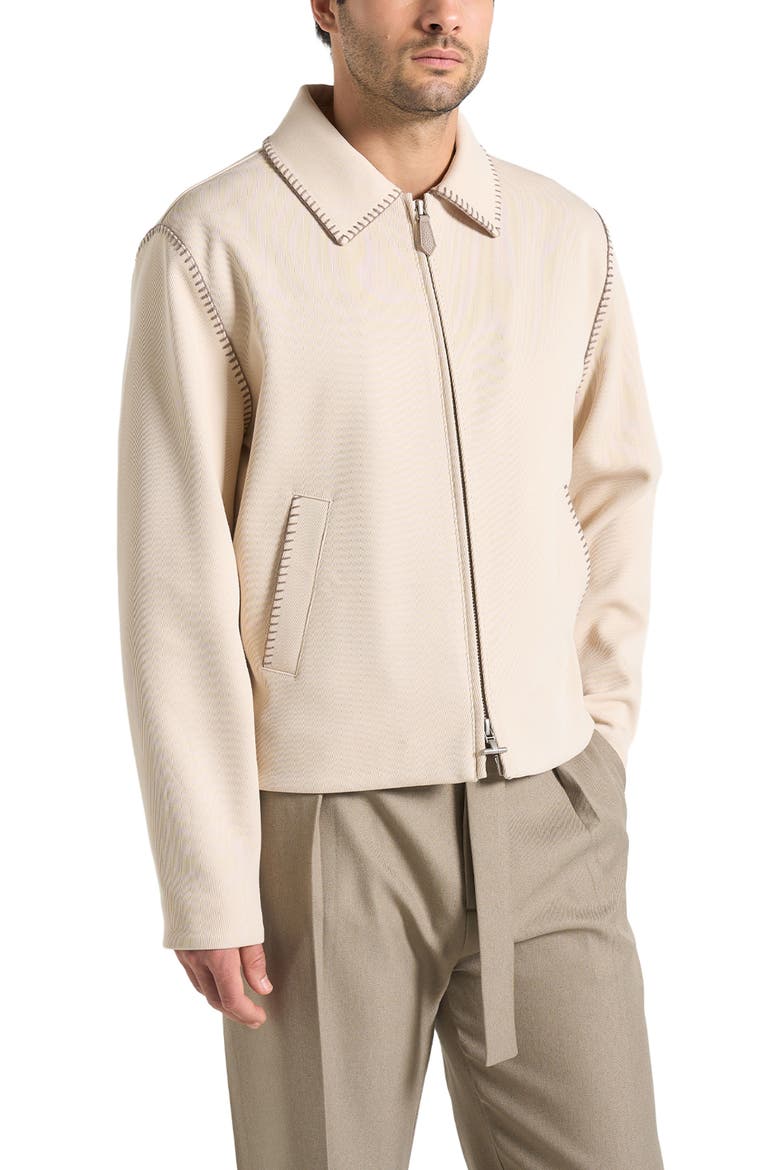 Alex Whipstitch Twill Boxy Jacket, Alternate, color, Cream