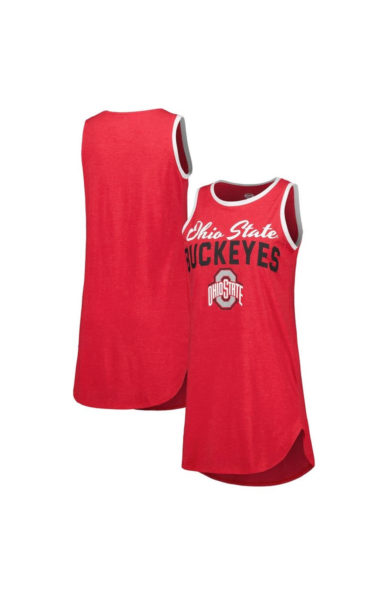 CONCEPTS SPORT Women's Concepts Sport Heather Scarlet Ohio State Buckeyes Tank Nightshirt, Main, color, 