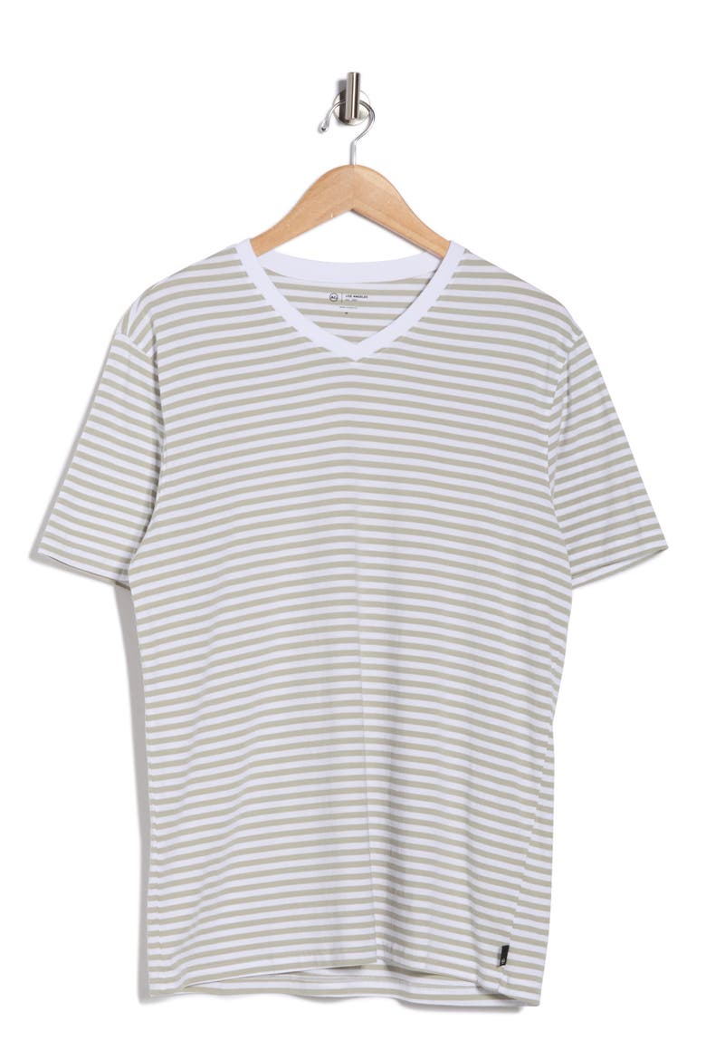 Bryce V-Neck Cotton T-Shirt, Alternate, color, TRUE WHITE/SILVER PINE