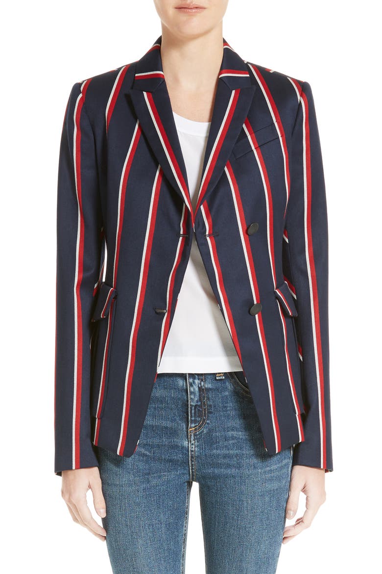 Howson Stripe Blazer, Main, color, NAVY MULTI