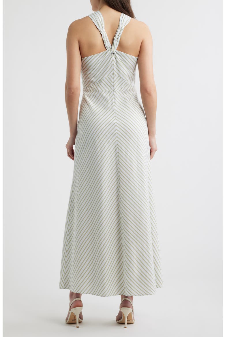 Knot Halter Stripe Midi Dress, Alternate, color, NEW IVORY