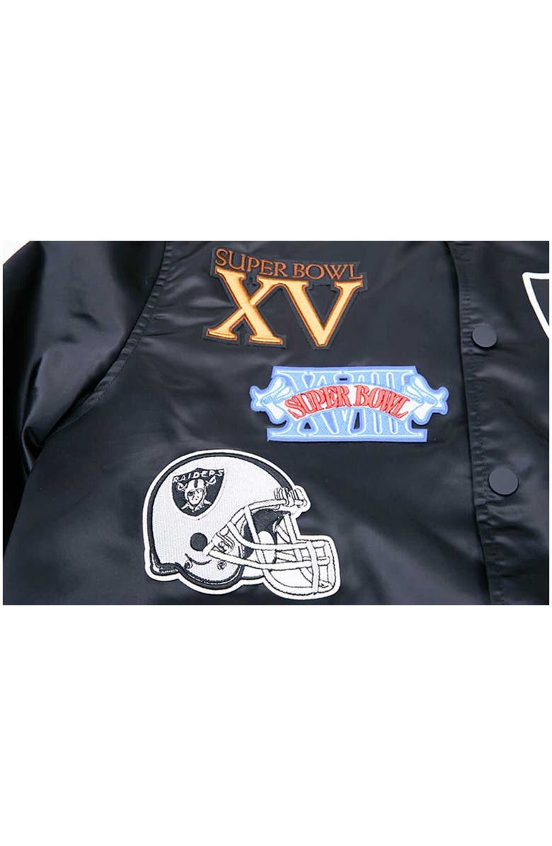 PRO STANDARD Men's Pro Standard Black Las Vegas Raiders Championship Satin Full-Snap Varsity Jacket, Alternate, color,