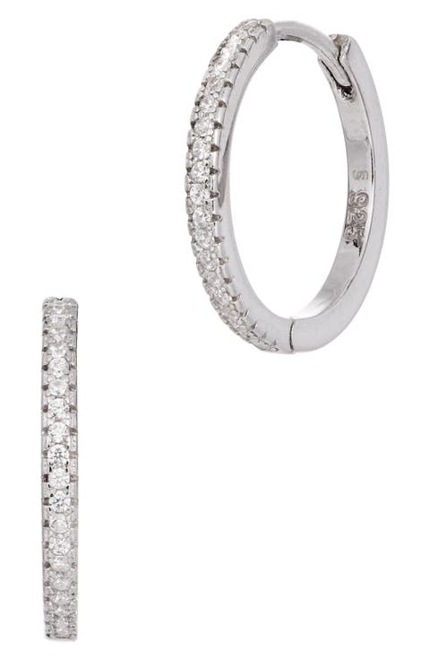 CZ Huggie Hoop Earrings