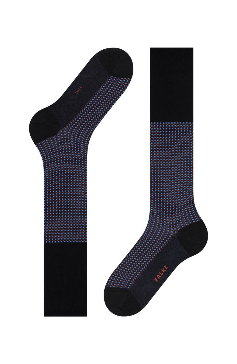 Falke Uptown Tie Knee High Socks, Alternate, color, Black