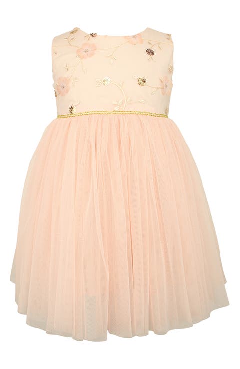 Kids' Sequin & Embroidered Bodice Tulle Dress (Baby, Toddler, Little Girl & Big Girl)