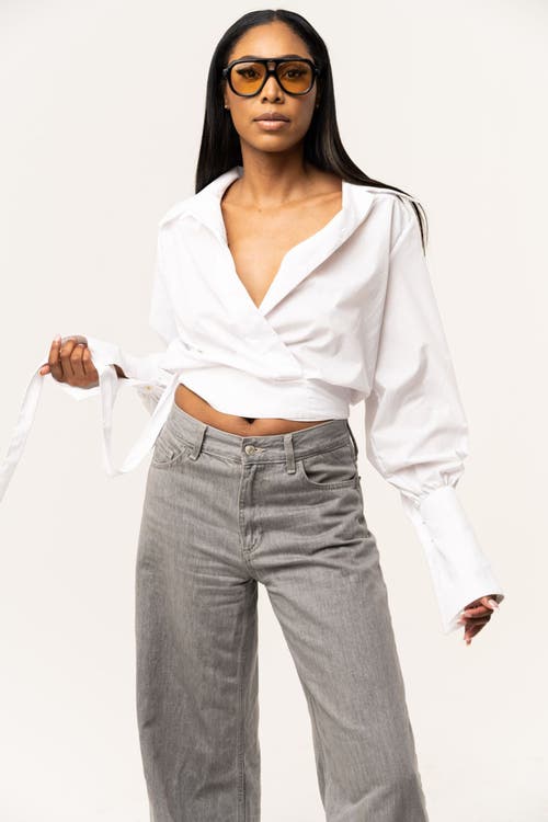 IZAYLA Saline Blouse in White at Nordstrom, Size X-Large