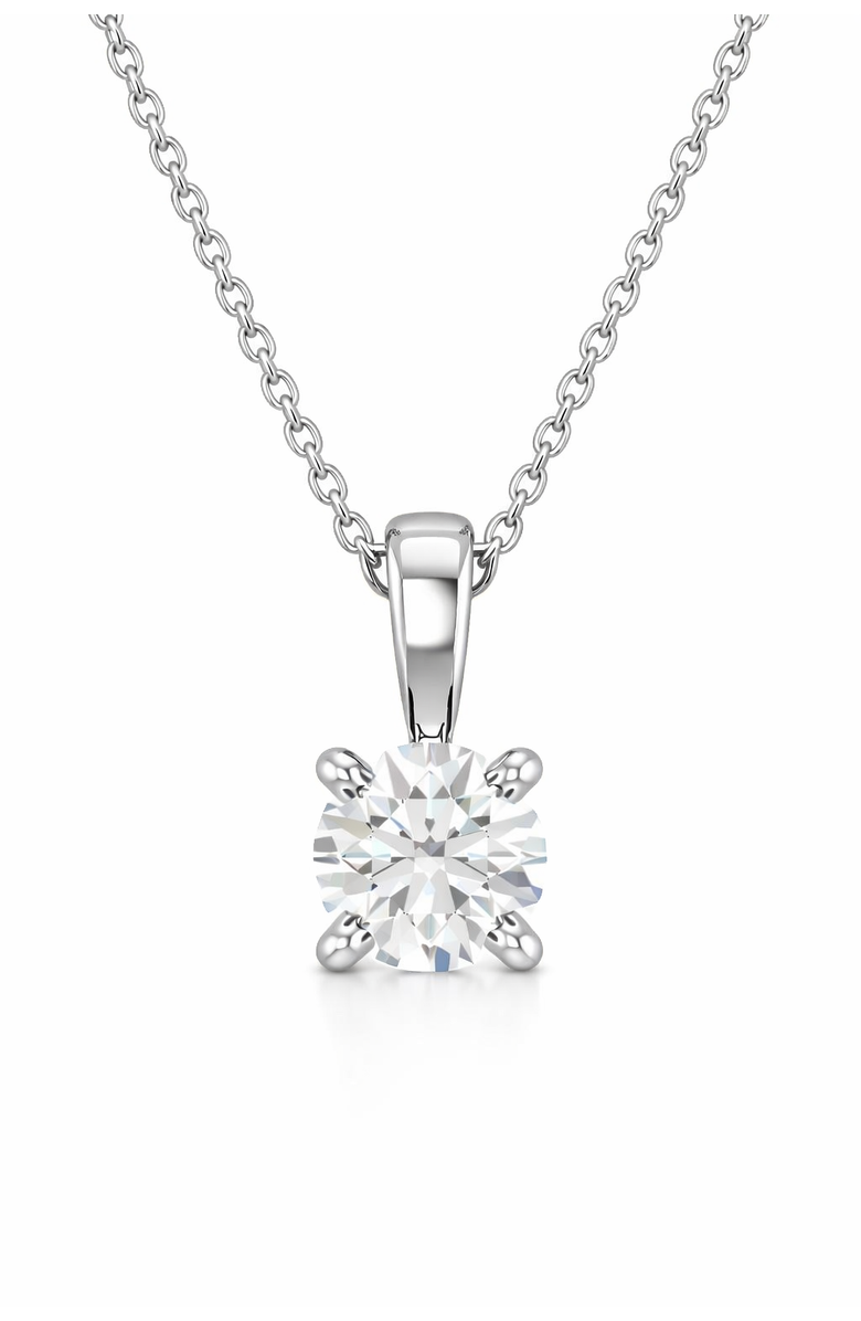 Balacia Solitaire Diamond Necklace, Main, color, 14K White Gold