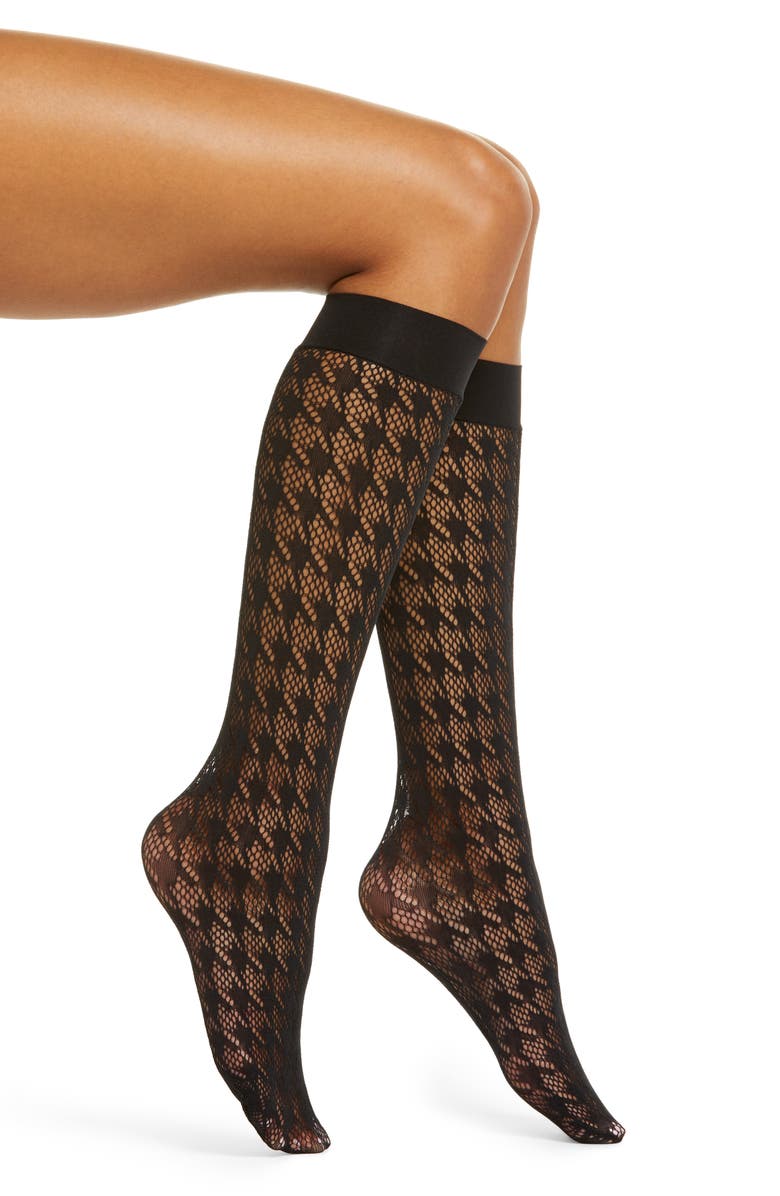 Wolford Dylan Net Knee High Stockings, Main, color,