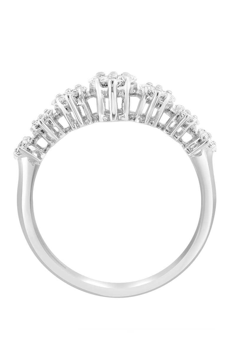 Marquise Diamond Crown Ring in 14K White Gold, Alternate, color, White