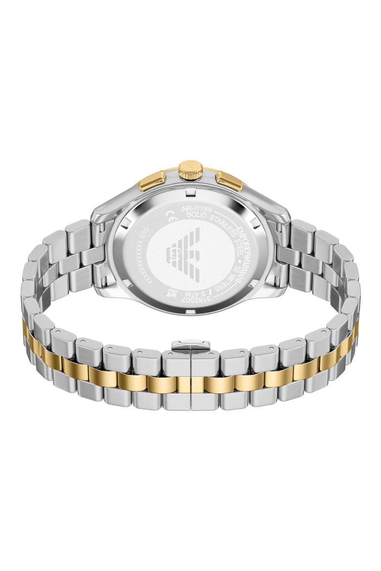 Chronograph Two-Tone Bracelet Watch Set, 42mm, Alternate, color, SILVER
