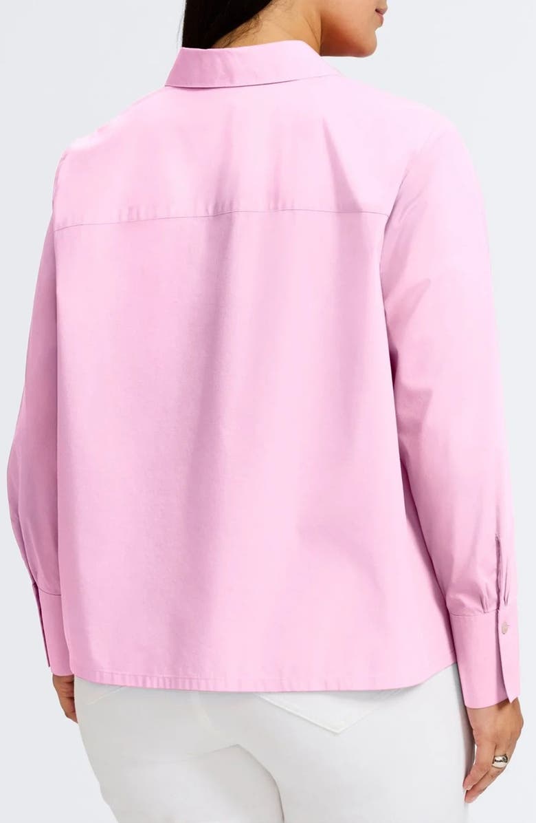 Foxcroft Bella Solid Popover Top, Alternate, color, Bubblegum