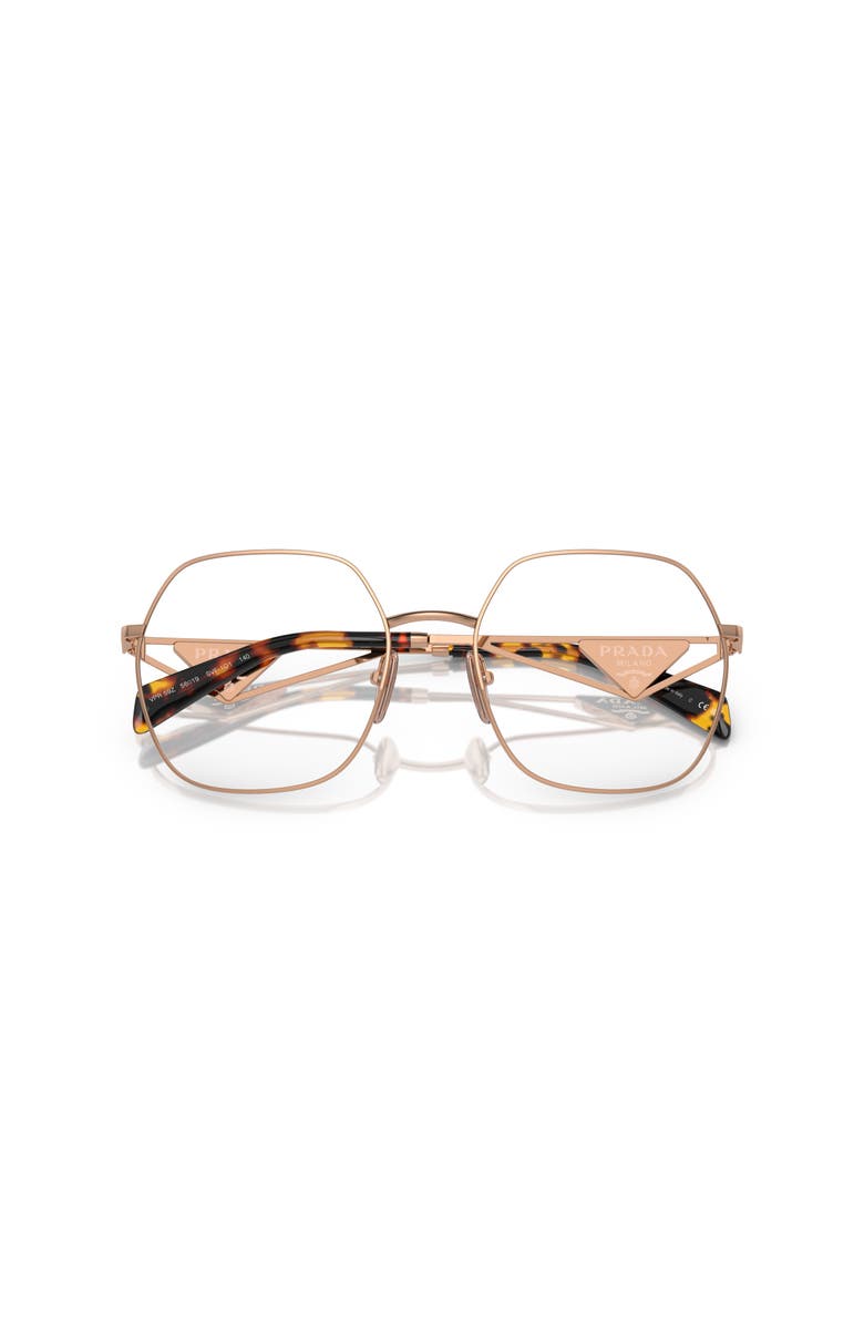 Prada 56mm Irregular optical glasses, Alternate, color, Pink