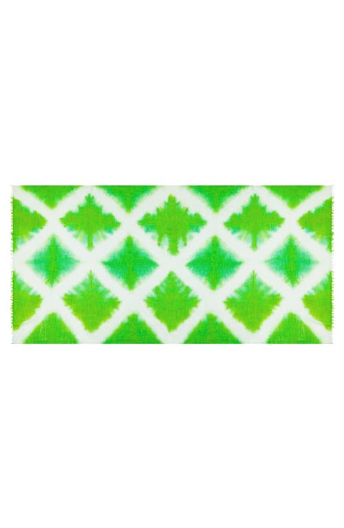 Mer St. Barth Cashmere Dip Dye Shawl In Chartreuse Green