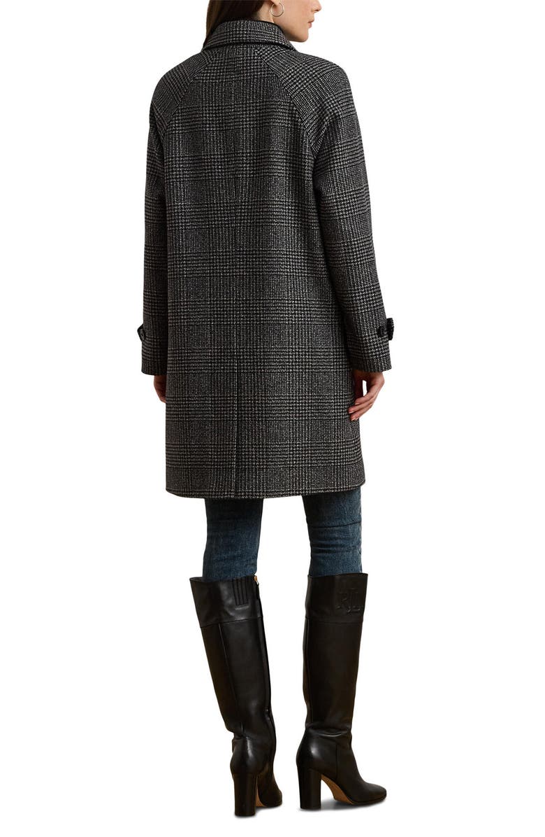 Lauren Ralph Lauren Single Breasted Plaid Wool Blend Coat, Alternate, color, 