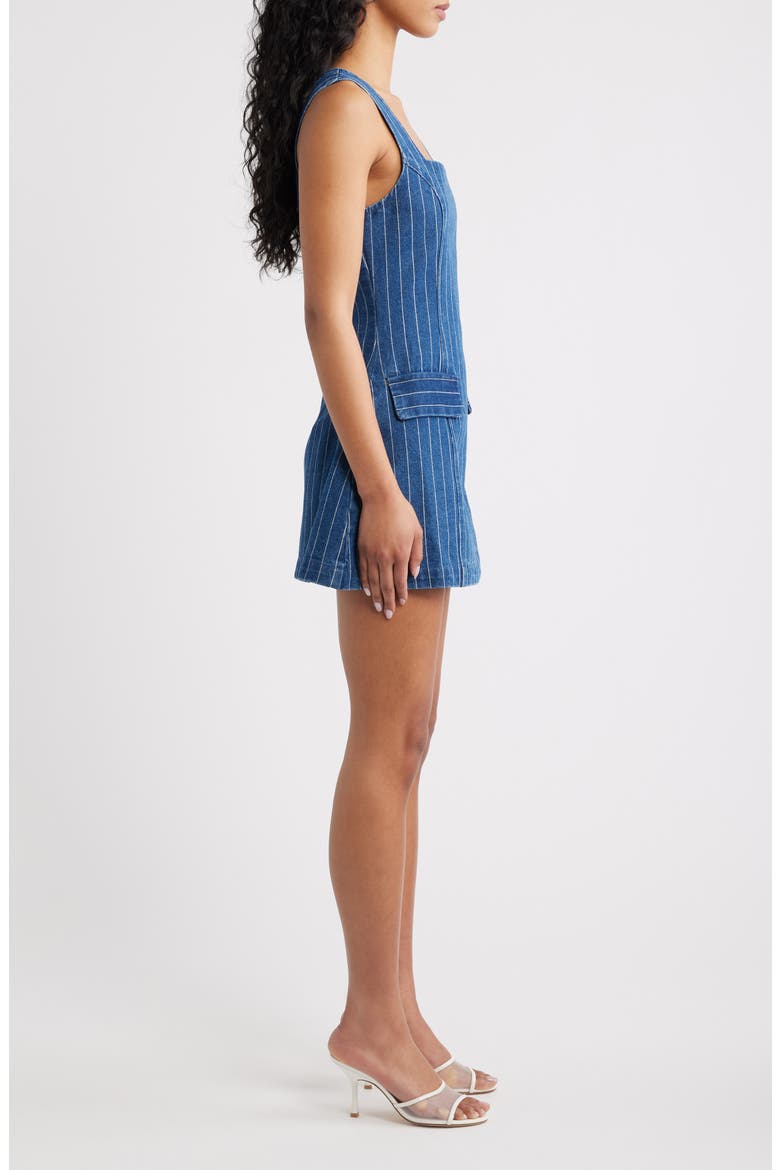 Monah Pinstripe Denim Minidress, Alternate, color, BLUE