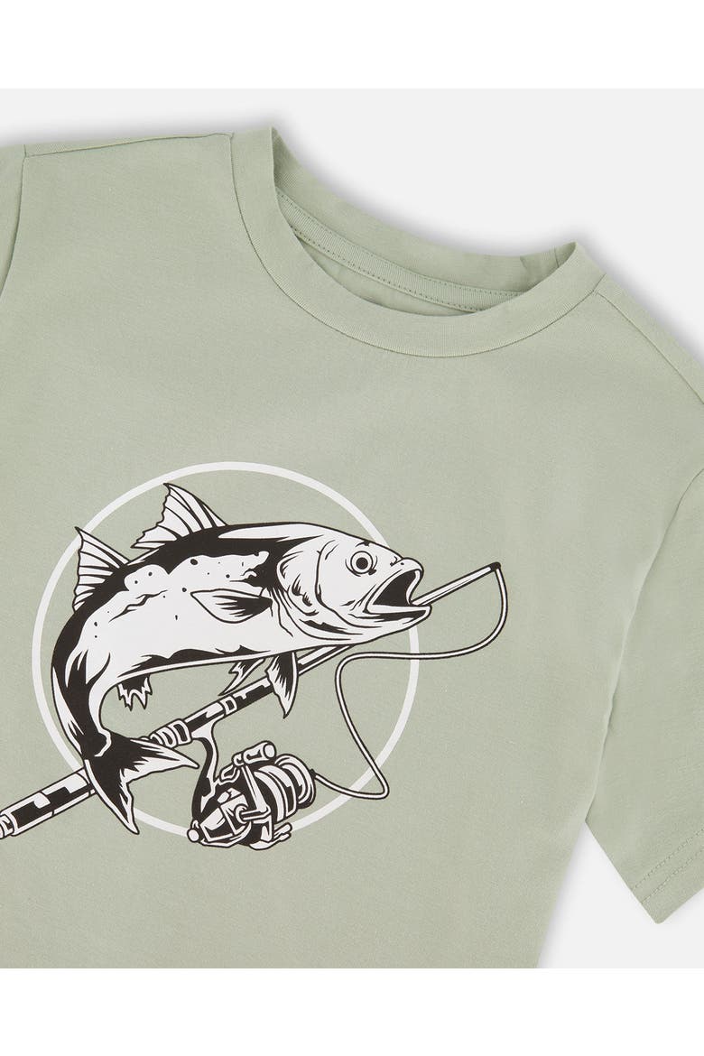 Organic Cotton Jersey Fish T-Shirt, Alternate, color, Sage