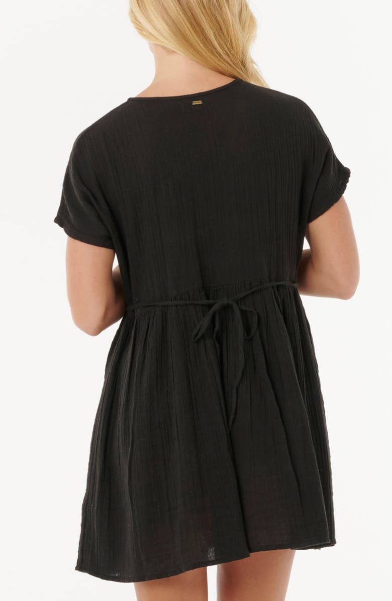 Rip Curl Premium Surf Cotton Gauze Babydoll Dress, Alternate, color, Black