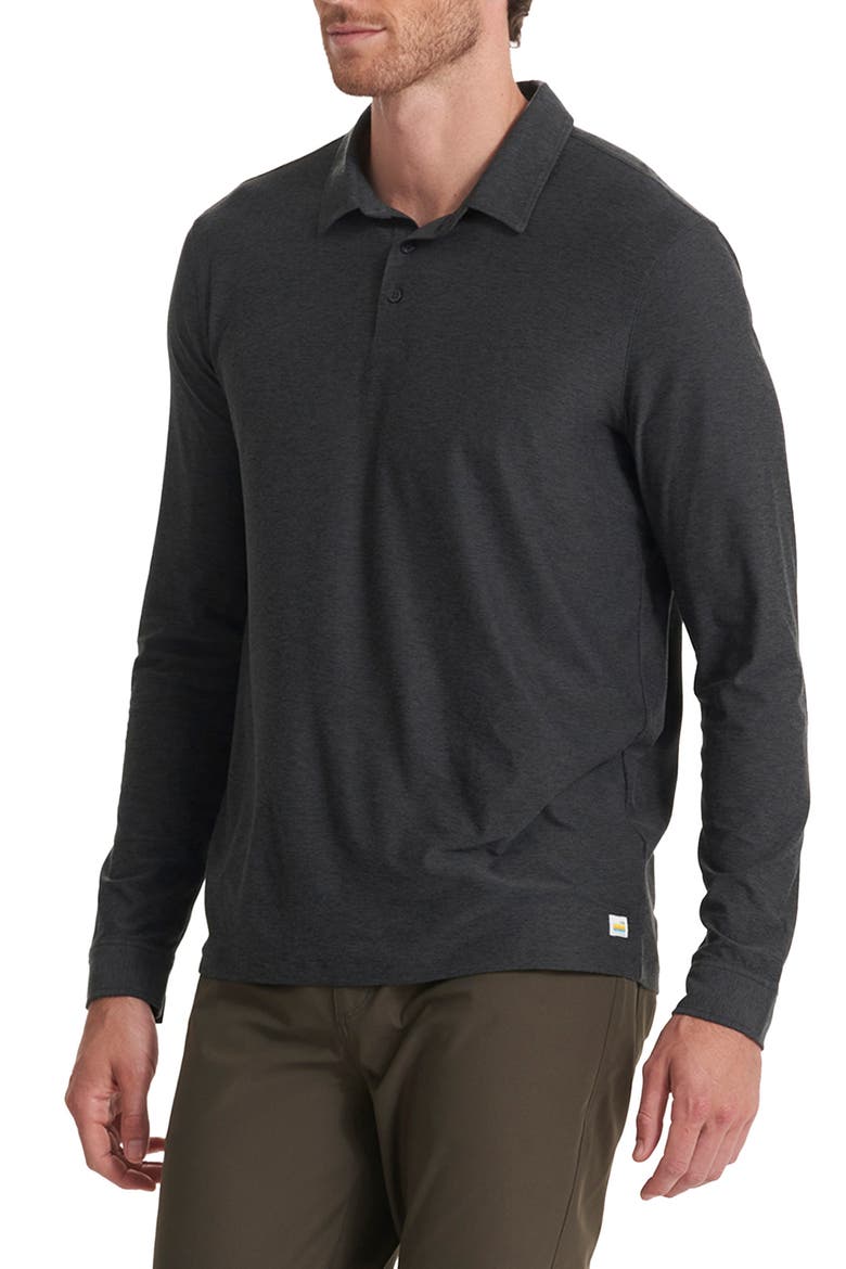 Long Sleeve Strato Tech Polo, Main, color, CHARCOAL HEATHER