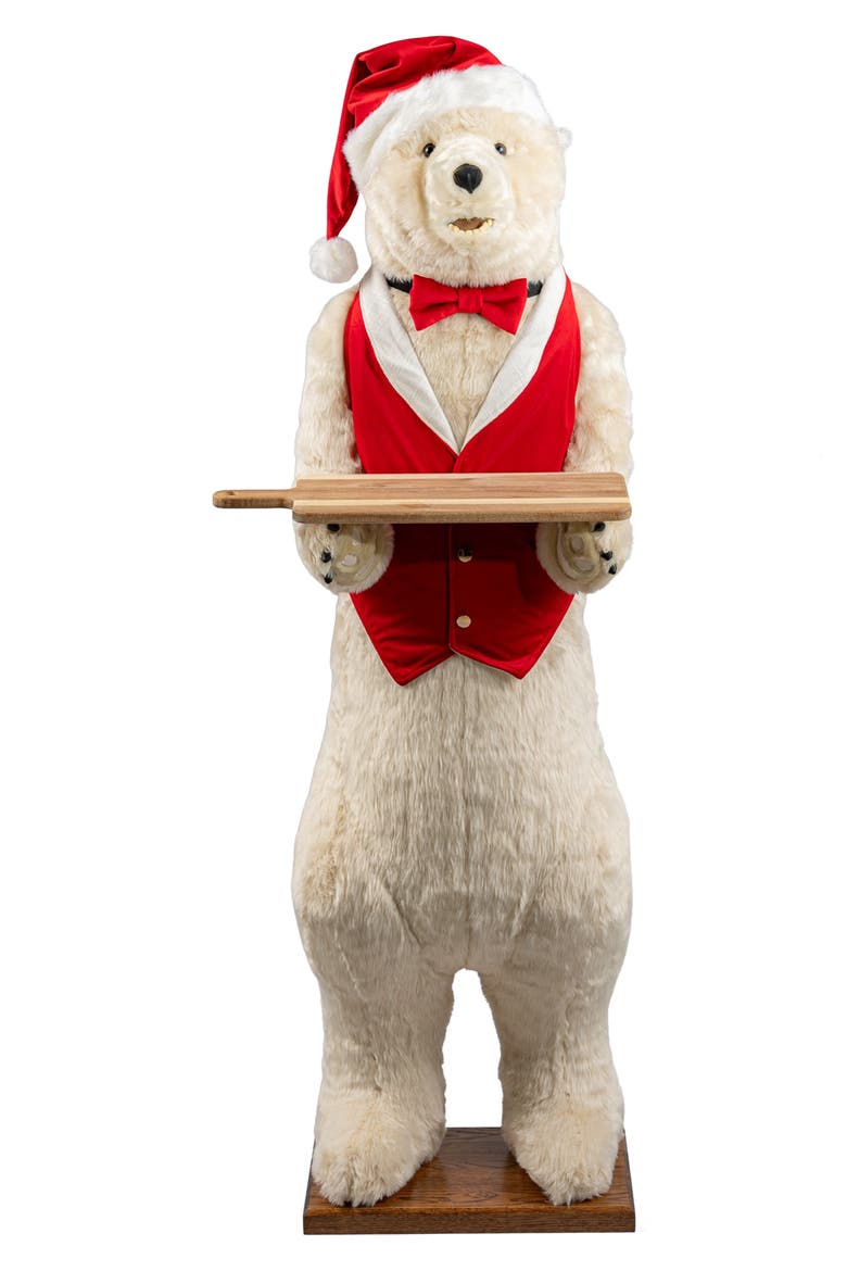 Butler Christmas Polar Bear Decoration with Removable Tray, Main, color, CREAM BEAR
