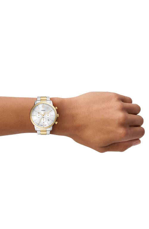 Fossil Neutra Chronograph Two Tone Stainless Steel Watch, 44mm In Two Tone