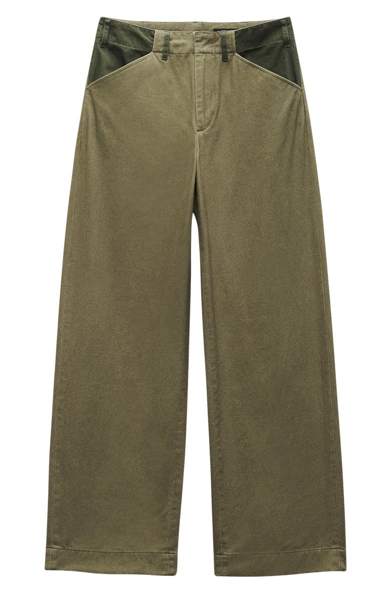 rag & bone Banks High Waist Two-Tone Cotton Pants, Alternate, color, Army