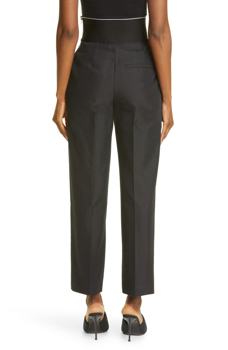 Alexander Wang Logo Waist Straight Leg Ankle Pants, Alternate, color,