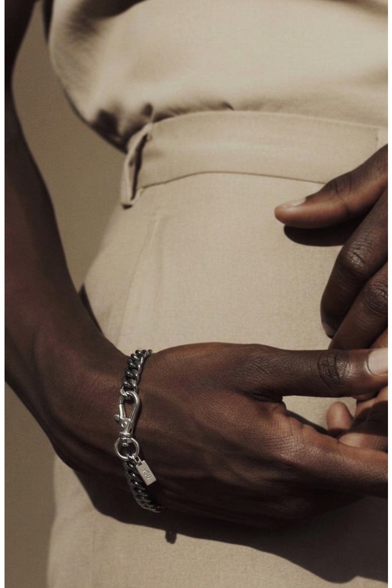 Curb Hook Bracelet, Alternate, color, Gunmetal