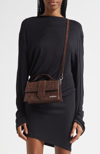 Le Grand Bambino Croc Embossed Suede Crossbody Bag