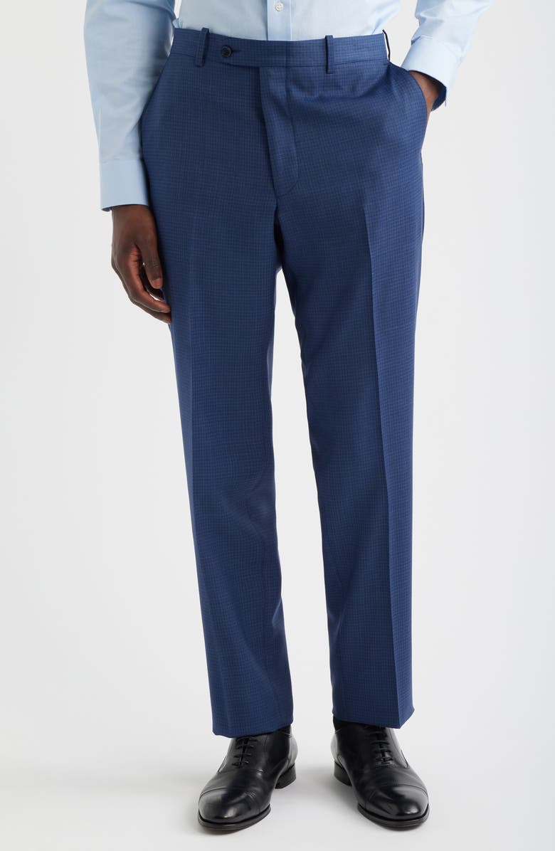Peter Millar Flynn Classic Fit Blue Microcheck Wool Suit, Alternate, color, Blue