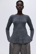 H&M Rib-knit Peplum Top
