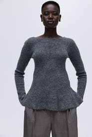 H&M Rib-knit Peplum Top